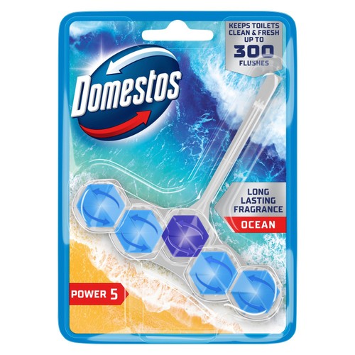 Domestos Power 5 Toilet Rim Block Ocean 