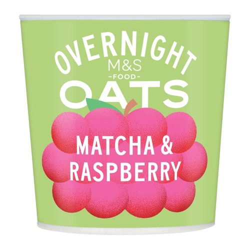 M&S Matcha & Raspberry Overnight Oats