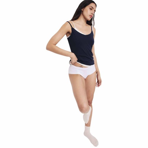 M&S Womens Cotton Rich Strappy Vests, 18, Navy