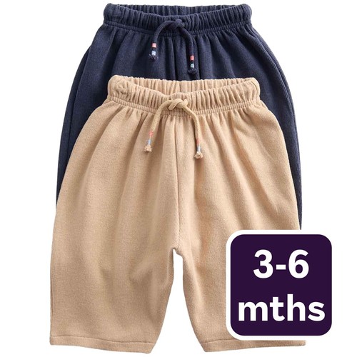 M&S Boys Cotton Rich Joggers, 3-6 Months, Navy Mix