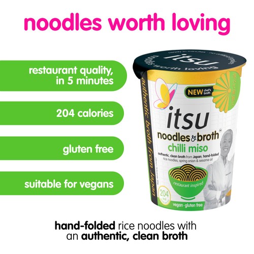 itsu chilli miso instant noodles & broth pot