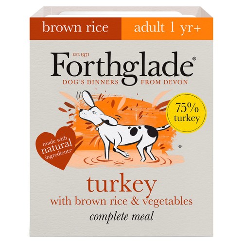Forthglade Natural Brown Rice Wet Dog Food Turkey with Veg