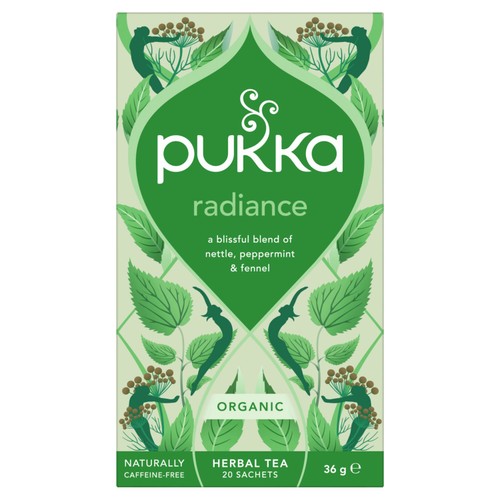 Pukka Organic Radiance Tea 20 Home Compostable Herbal Tea Bags 