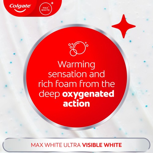 Colgate Max White Ultra Active Foam At Home Teeth Whitening Toothpastee
