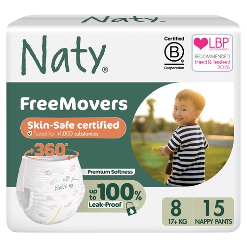 Naty FreeMovers Pull on Pants Size 8 (17kg+)