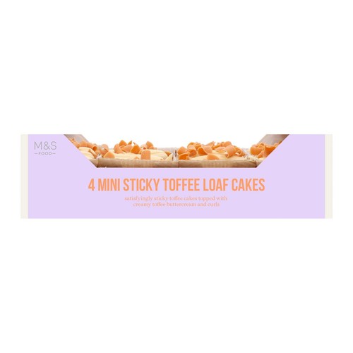 M&S 4 Sticky Toffee Mini Loaf Cakes