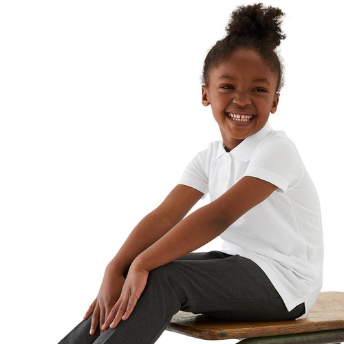 M&S Girls 2Pk Slim Fit Stayaway Polo 12-13Y