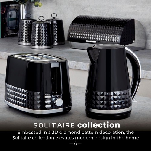 Tower Solitaire 2 Slice Toaster Black
