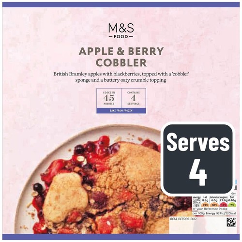 M&S Apple & Berry Cobbler Frozen