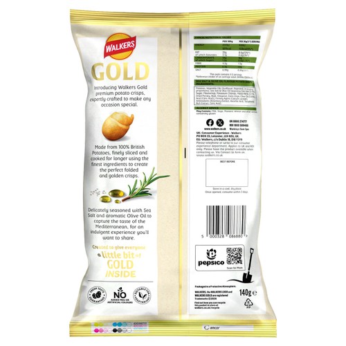 Walkers Gold Sea Salt & Olive Oil