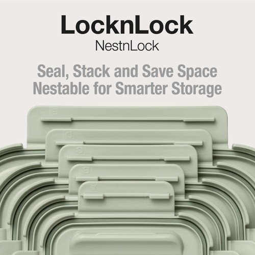 LocknLock NestnLock Sage Green Container Set, 5pc
