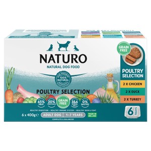 Natural Dog Food Senior Poultry Selection 8 Years + 6 x 400g