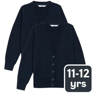 M&S 2PK COTTON CARDIGAN WITH STAYNEW 12-13Y