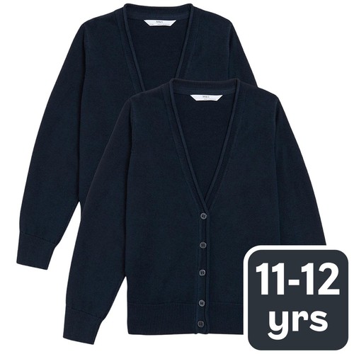 M&S 2PK COTTON CARDIGAN WITH STAYNEW 11-12Y