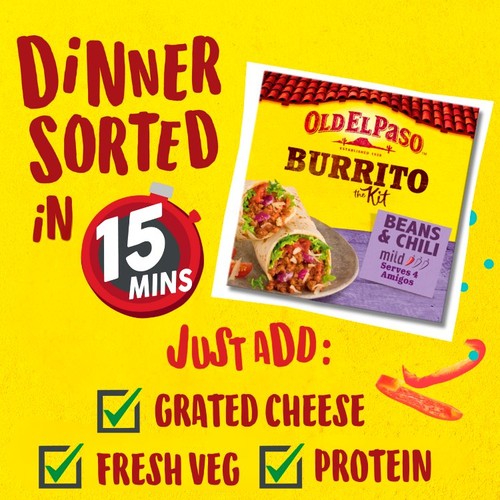 Old El Paso Mexican Beans & Beef Chili Mild Burrito Kit