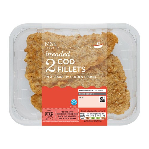 M&S 2 Breaded Cod Fillets