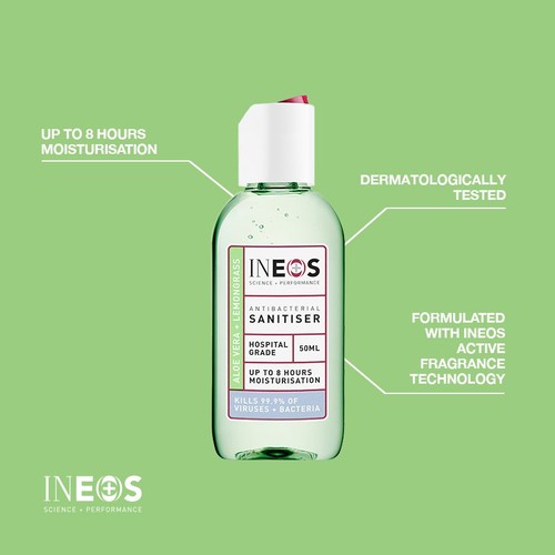 INEOS Anti Viral & Anti Bacterial Hand Sanitiser Gel Aloe & Lemongrass