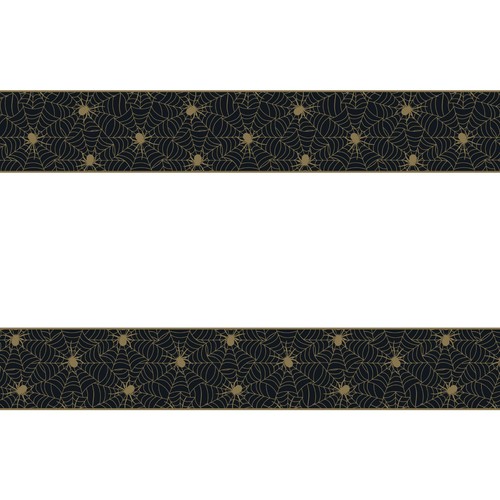 Halloween Table Cover Spider Web White, Black & Gold