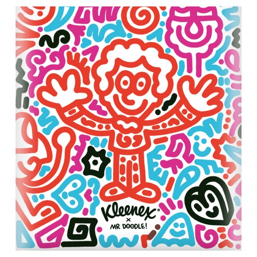 Kleenex Tissues Mr Doodle Design Cube Limited Edition