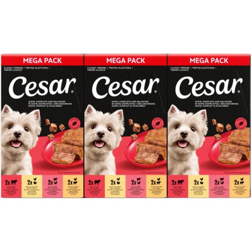 Cesar Classics Terrine Wet Dog Food Trays Mixed Selection 3x8pk