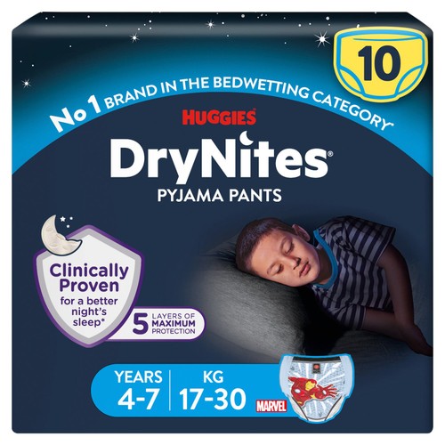 Huggies DryNites Boys Pyjama Pants, 4-7 Yrs (17-30kg)