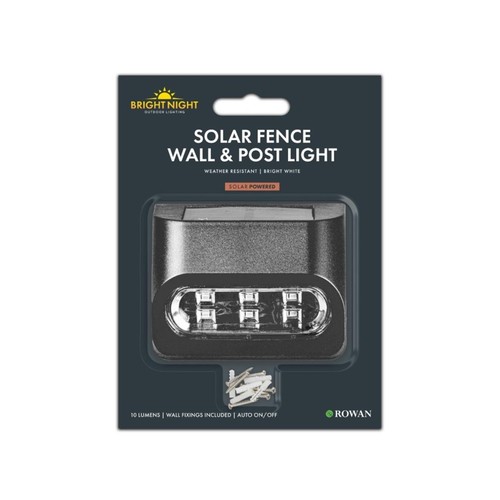 Bright Night Solar Powered Fence Wall and Post Light