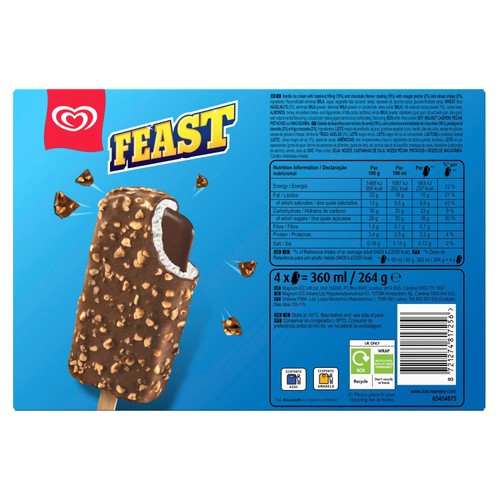 Feast Chocolate & Hazelnut Ice Cream Sticks
