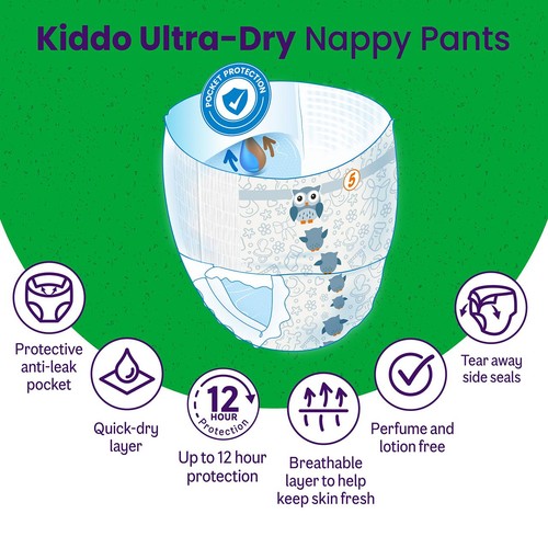 Ocado Kiddo Ultra-Dry Nappy Pants Size 5 (12-18kg)