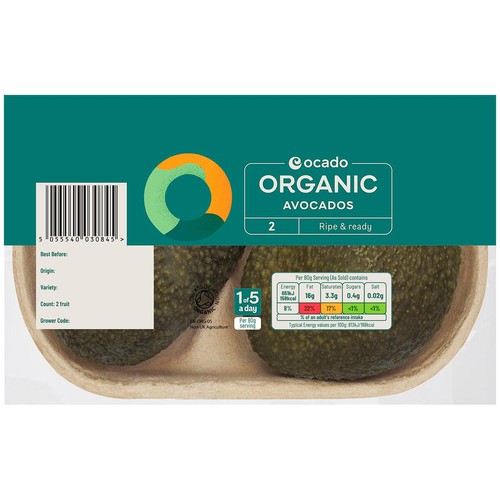 Ocado Organic Ripe & Ready Avocados