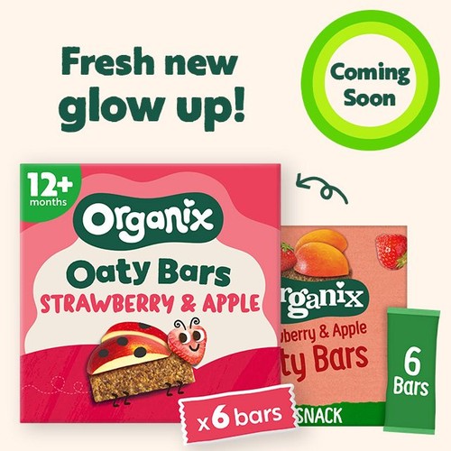 Organix Strawberry & Apple Oaty Bars Toddler Snack Multipack 12+ Months