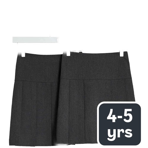 M&S 2Pk Pleated Skirt, 4-5 Years, Grey