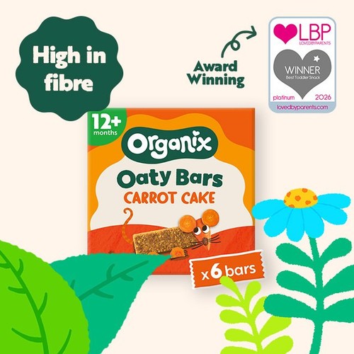 Organix Carrot Cake Oaty Bars Toddler Snack Multipack 12+ Months