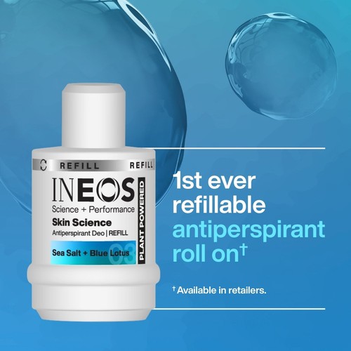 INEOS Antiperspirant Deodorant Roll On Refill Sea Salt + Blue Lotus