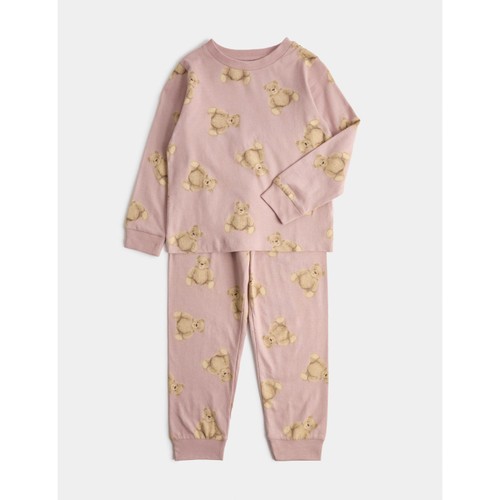 M&S Pure Cotton Spencer Bear Pyjamas, 2-3 Years, Ecru