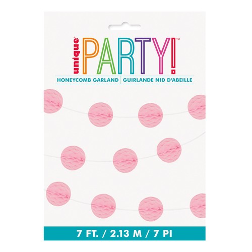 Pink Honeycomb Ball Garland 7ft