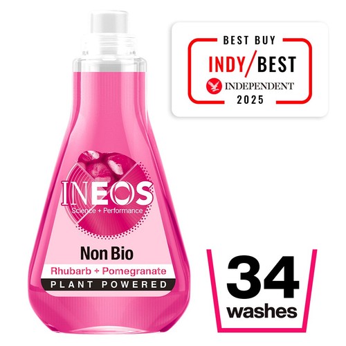 INEOS Non Bio Laundry Liquid Detergent Rhubarb + Pomegranate 33 Washes 