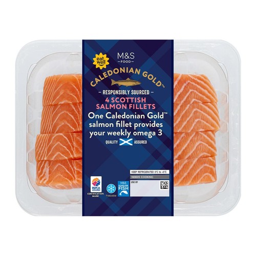 M&S 4 Scottish Salmon Fillets Skin On