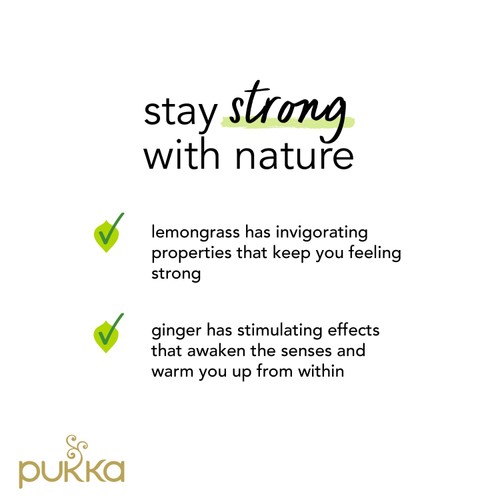 Pukka Organic Lemongrass & Ginger Tea x20 Home-Compostable Herbal Tea Bags