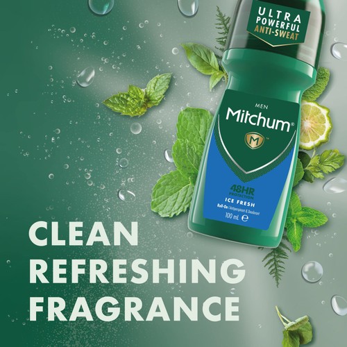 Mitchum Men 48HR Protection Roll-On Deodorant & Anti-Perspirant, Ice Fresh