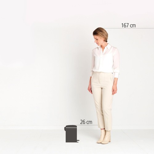 Brabantia NewIcon Pedal Bin 3 Litre Mineral Concrete Grey