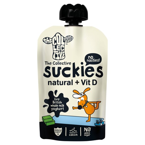 The Collective Suckies Natural with Vitamin D Yoghurt Pouch, 90g The Collective Suckies Natural with Vitamin D Yoghurt Pouch, 90g
