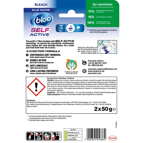 Bloo Colour Active+ Bleach Toilet Rim Blocks