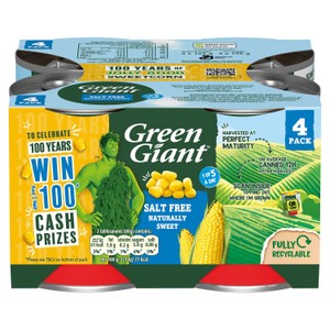 Green Giant Salt Free Sweetcorn (4x198g)