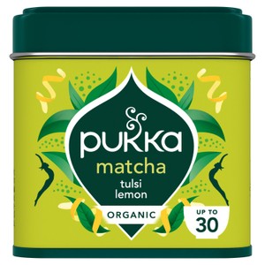 Pukka Herbs Organic Matcha Tulsi Lemon Ceremonial Grade Green Tea Powder