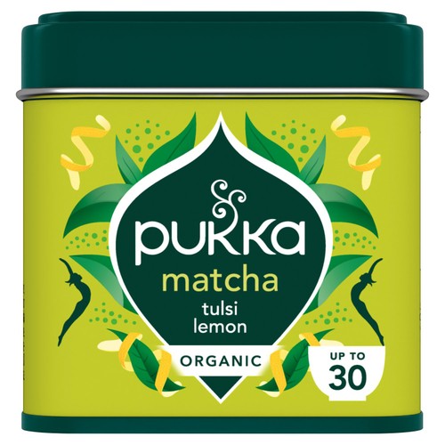 Pukka Herbs Organic Matcha Tulsi Lemon Ceremonial Grade Green Tea Powder