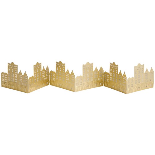 M&S Lit Window Scene Townhouse, Gold