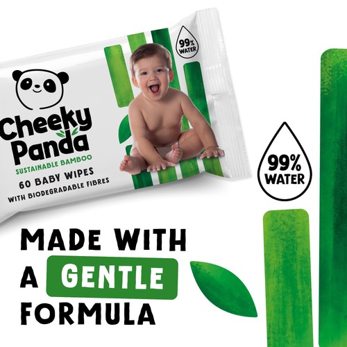 Cheeky Panda Bamboo Baby Wipes, 12 x 60 Wipes
