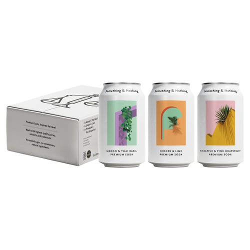 Something & Nothing Explore Variety Pack Premium Soda, 12 x 330ml