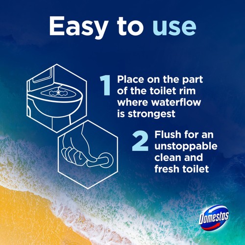 Domestos Power 5 Toilet Rim Block Ocean 
