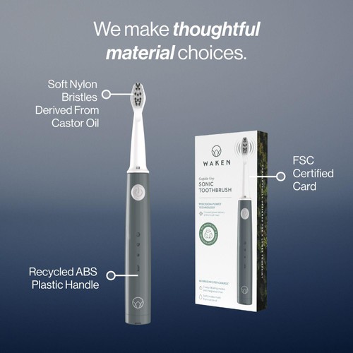Waken Rechargeable Sonic Toothbrush - Graphite Grey